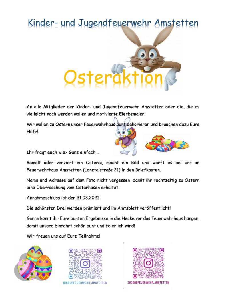 Osteraktion 2021 - Jugendfeuerwehr Amstetten